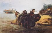 Ilia Efimovich Repin Boat tracker painting